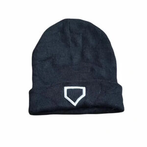 Black Knit Acrylic Beanie Hat
